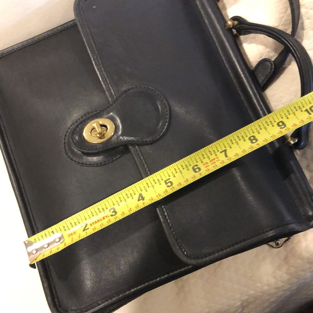 Vintage COACH WILLIS Black Leather Station Turn Lock Crossbody Shoulder Bag - Picture 11 of 15